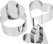2pcs Stainless Round Cake Baking Molds Effortless Release Push Plate Versatile Dessert Molds for Baking Decorative Cakes