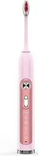 UOOD Smart Electric Toothbrush with Pressure Sensor. 5 Brushing Modes, 2 Bristles, Premium Travel Case, USB Wireless Charging. Powerful Cleaning Function (Color : Pink)