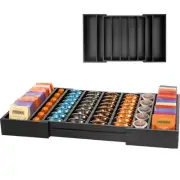 Extra Large Coffee Pod Holder Drawer Expandable Bamboo Coffee Pod Storage Hol...