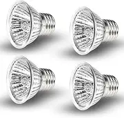50W/75W 4-Packs UVA/UVB Heat Bulbs, Reptile Heat Lamp Bulb, Basking Light Bulb for Reptiles & Amphibians (75, Watts)