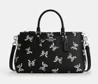 NWT Coach CAA76 Georgia Satchel Bag w Bow Print Coated Canvas&Leather Black Mult