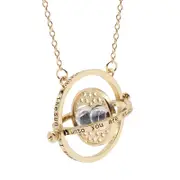 Beakey Time Hourglass Necklace Alloy Rotating Time Turner Pendant-Black