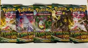 5 EVOLVING SKIES Booster Packs NEW Sealed From Tins, Unweighted, Pokemon Cards
