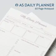 A5 Daily Planner | Desktop Organiser | 60 Page Notepad | Todays Schedule