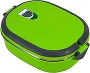 1 Layer Green Insulated Stainless Steel Lunch Box with Arched Handle for Easy Carrying and Air Hole Design
