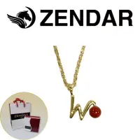 在飛比找momo購物網優惠-【ZENDAR】頂級天然沙丁紅珊瑚圓珠3-3.5mm字母金色