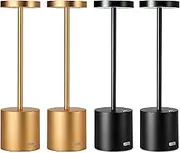 MeHiMe 4pcs Cordless Table Lamp Rechargeable,Portable LED Table Light,5000mAh Battery Operated Desk Lamp,3 Color Temperature Stepless Dimming (Classical Gold, 4)