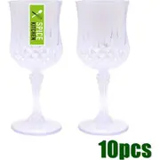 10x Acrylic Wine Glasses Champagne Whisky Drinking Cup Goblet Clear Plastic