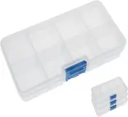 4 Pack 8 Grids Plastic Bead Organizer Box/Clear Crafts Thread 5.5"L x 2.7"W