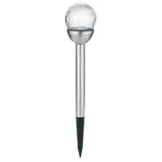 Solar Lamp Crackle Glass Globe Stake Lights 1 Pack: Warm White Solar Garden Light Outdoor Waterproof Stake Lights Solar Powered Pathway Stake for Lawn Walkway Decor Solar Powered Light