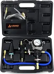 ADAFIRST Coolant Vacuum Refill Kit, Cooling System Radiator Vacuum Purge & Fill Tool Kit, Automotive Coolant Filler with Universal Adapter Hoses for Car Motorcycle Truck Airlift Use Black