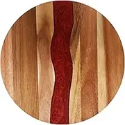 DONFAMDS Round Wood Cutting Board Multi-Functional Kitchen Board for Meat Bread and Vegetables for Chopping and Serving Sturdy Design for Home Cooking