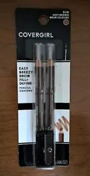 CoverGirl Easy Breezy Brow Fill & Define Pencils w/ Sharper ~ Soft Brown #510