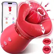 Vibrator Adult Sex Toys for Women 5IN1 Sucking Vibrator Rose Sex Toy, 10 Tongue Licking, 3 Auto & 1 Manual Sucking Adult Toys New APP, Anal Clit Nipple Vibrators Female Couples Sex Toys