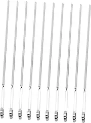 Stainless Steel BBQ Picks 10pcs Flat Barbecue Skewers Heat Resistant Picnic Tools