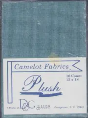 16 ct Plush Camelot Fabric Teal Aida 12x18" Sealed Needlework Embroider Vintage