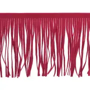 1 Yard 4 Inch PU Leather Fringe Trim DIY Tassel Fringe for Sewing, Ruby Red