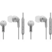 2x Moki Noise Isolation In-Ear Earphones 3.5mm Headset/Mic/Volume Control White