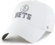 47 Brand Women Brooklyn Nets Luminance Adjustable Cap, Snapback Hat White, White, One Size