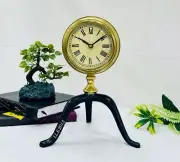 Nautical Aluminum Table Gold & Black finish Aluminium Table Clock Handmade Roya