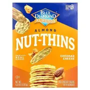 Blue Diamond Almond Nut-Thins Nut & Rice Cracker Snacks, Cheddar Cheese, 4.25 oz