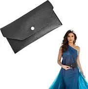 [Generic] Reusable PU Leather Cash Envelopes Wallets – Waterproof Money Envelopes for Women, Men and Girls – Stylish Black Design for Secure Storage