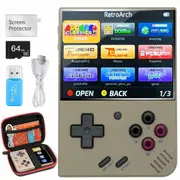 Miyoo Mini Plus,Retro Handheld Game Console with 64G TF Card,Support 10000+Games,3.5-inch Portable Rechargeable Open Source Game Console Emulator with Storage Case,Support WiFi (Grey)