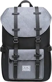 [KAUKKO] Laptop Outdoor Backpack, Travel Hiking& Camping Rucksack Pack, Casual Large Daypack, Backpack Fits 15" Laptop & Tablets Mini Size(5-7blackgrey)