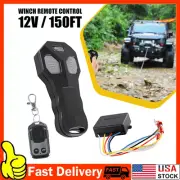 Car Vehicle Winch Wireless Remote Control KeyFob Transmitter Receiver Kit -Black