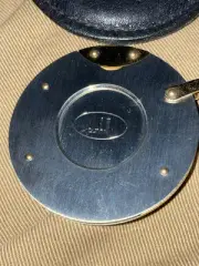 DUNHILL GUILLOTINE STAINLESS STEEL CIGAR CUTTER, LEATHER CASE,