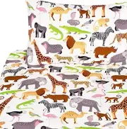 Jungle Animals Leopard Ostrich Crocodile Snake Twin Sheet Set Kids Boys