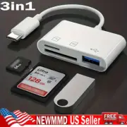 3in1 USB SD Card Reader Type C OTG Adapter For Samsung Google Motorola OnePlus
