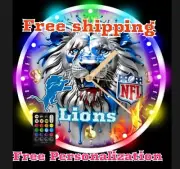 Detroit Lions RGB Led Clock