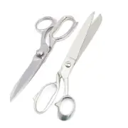2 Pcs Tailor Scissors 7''+14'' Sliver Sewing Dressmaking Cutting Taylor Scissors