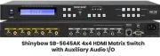 NEW Shinybow SB-5645AK 4x4 HDMI Matrix Routing Switcher with Auxiliary Audio I/O