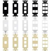 Keystone Decora Wall Plate Insert 1 2 3 4 6 Port Hole Cat6 5e Black White Ivory