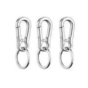 3PCS Clasp Clips Hook Alloy Key Ring Split Detachable Keychain Durable Diy
