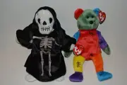 Ty Beanie Babies Creepers and Frankenteddy NEW Tag Errors