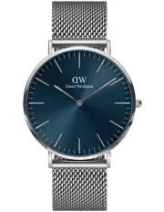 [Daniel Wellington] Classic 40mm Arctic Blue Dial Watch in Silver