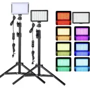 LED Video Light Kit for Camera & Studio with Tripod Stand & RGB Filters / video