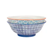 Nicola Spring Patterned Salad & Fruit Ceramic Serving Bowls, 20cm - Set of 2