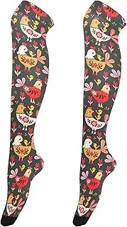 [Caihoyu] Thigh Socks for Women Casual Fashion Over Knee Socks High Thigh Socks for Daily Wear, Cosplay Rooster Chicken, Rooster Chicken