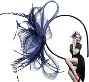 [Hobngmuc] Hat Headband - Retro Headband - Small Hat Mesh Headpieces Hair Accessories for Weddings Women Girls Social Events Afternoon Teas Outdoor Festival Daily Use Home Costume
