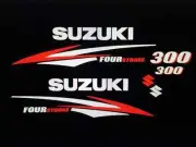 Suzuki 300 hp FourStroke Engine Decal red and white custom kit