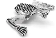For Harley Bobber Chopper Headlight Visor Skeleton Ornament Mudguard Helmet Skull Decorative Helmet Visor Figure Graph Chrome DKEKE(Large 100mm)