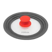 3pc Pyrolux Universal 16/18/20cm Glass Lid Set w/ Silicone Rim/Knob Pan Cover