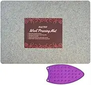 Wool Pressing Mat 24" x 17" for Quilting | 100% Pure New Zealand Wool Mat for Sewing and Ironing | Large Size and Comes with Silicone Iron Pad Included