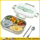 Stainless Steel Lunch Container Panda for Adults Kids (4 Grids Lunch Box) .
