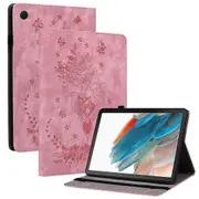 Pu Leather Cover For Samsung Galaxy Tab A9, Butterfly Rose Imprint Card Holder Tablet Case