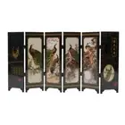 1*/6-Panel Peacock Screen Room Divider Wood Folding Partition Viewing Gift